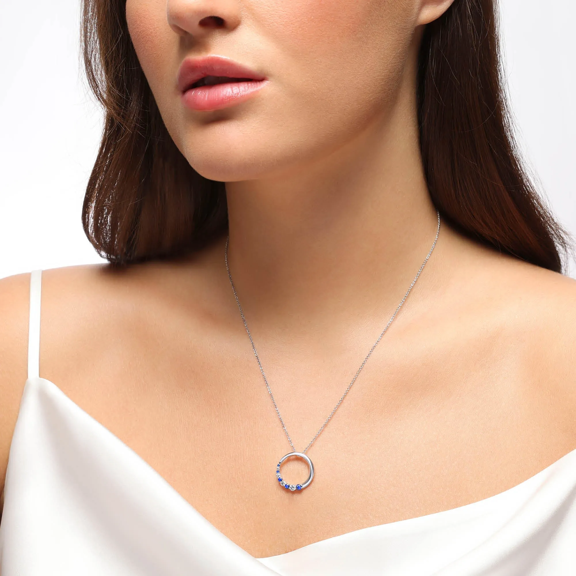 Circular Journey Sapphire Pendant