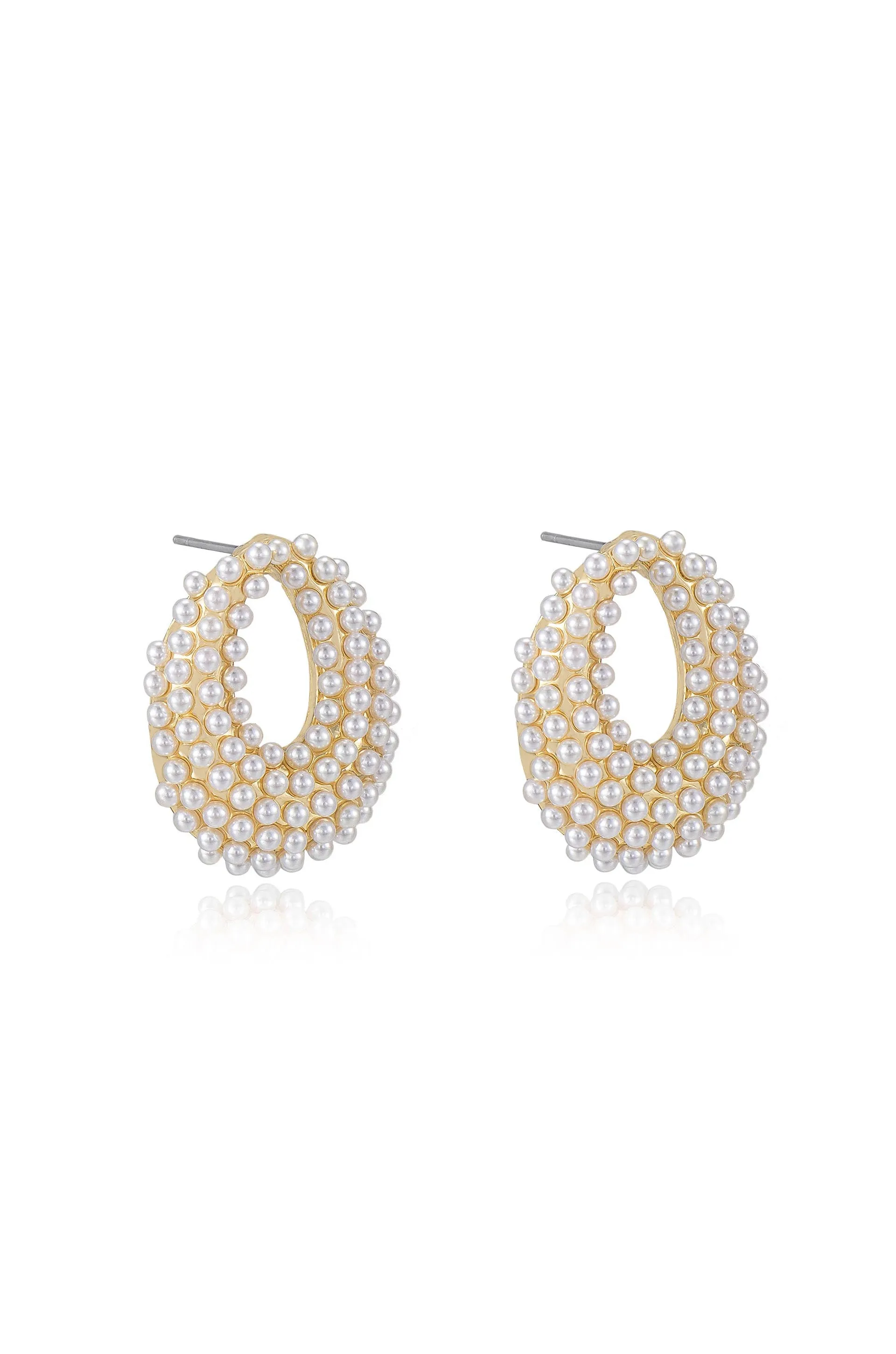 Classic Pearl Cluster Stud Earrings