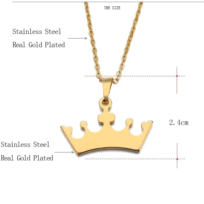 Crown Stainless Steel Necklace with Pendant