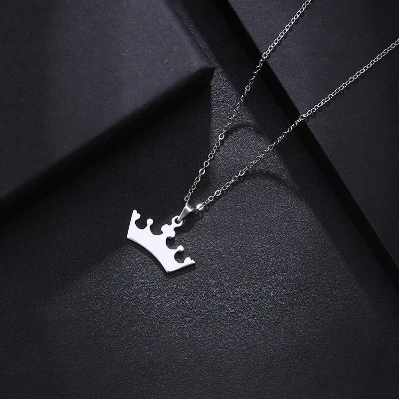 Crown Stainless Steel Necklace with Pendant