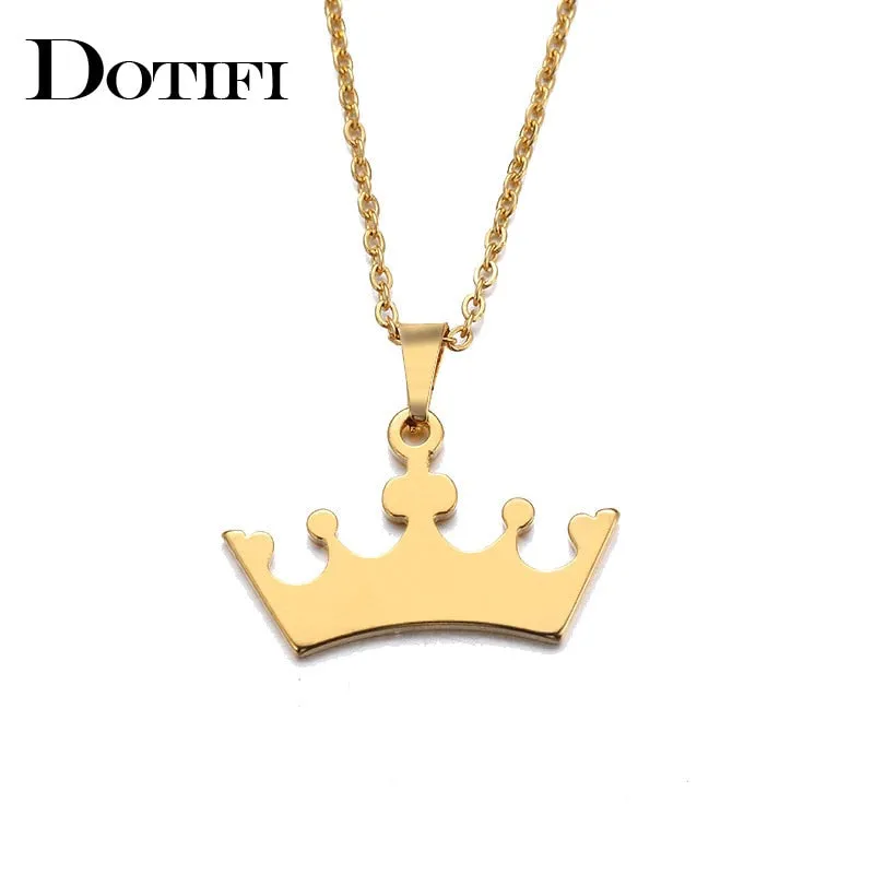 Crown Stainless Steel Necklace with Pendant