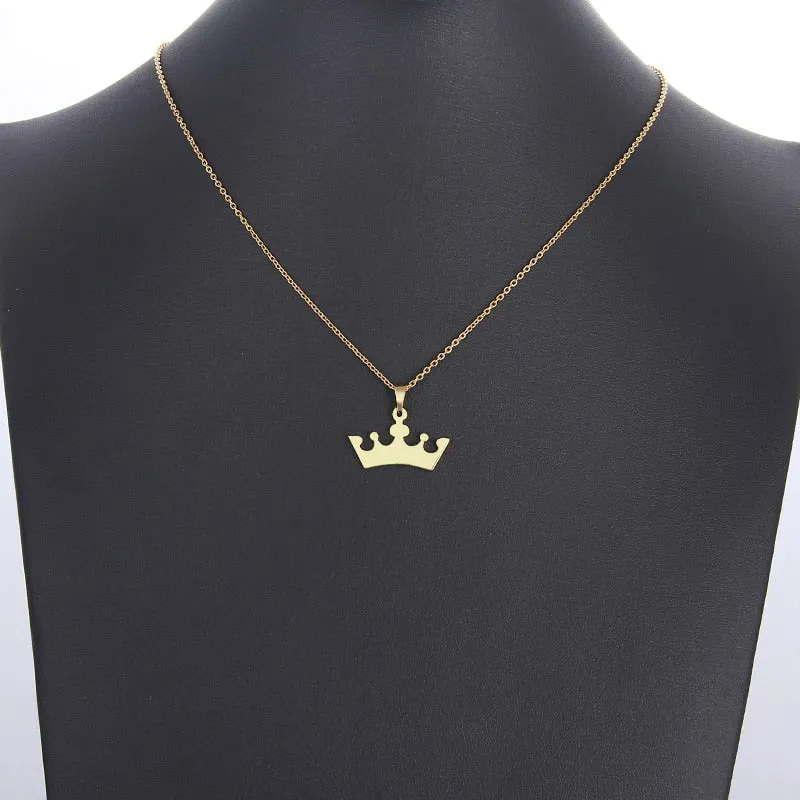 Crown Stainless Steel Necklace with Pendant