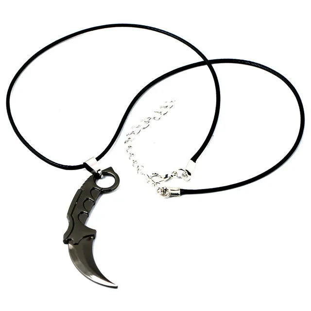 CS GO AMW AK47 Weapon Metal Necklaces Men Gun Leather Chain Neclace CSGO Collier Homme Male Neckless Best Friends M9 Jewelry