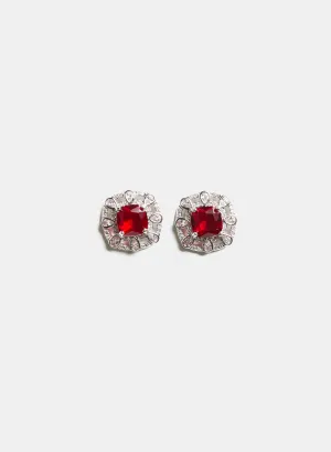 Cubic Zirconia Faceted Stone Earrings