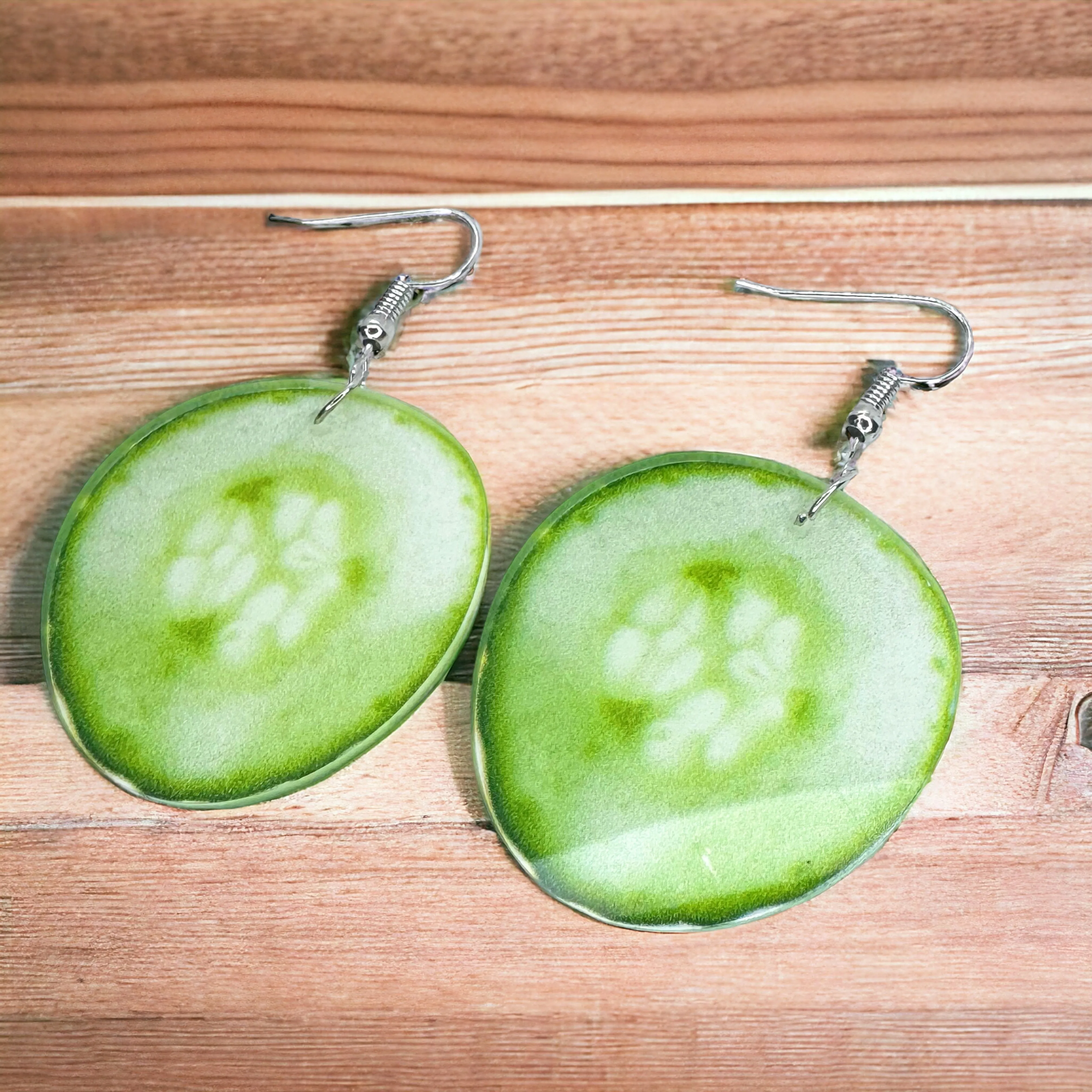 Cucumber Earrings - Cucumber Jewelry, Veggie Earrings, Handmade Jewelry, Food Earrings, Vegetable