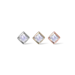 Dora • Rainbow Moonstone Flat Back Stud