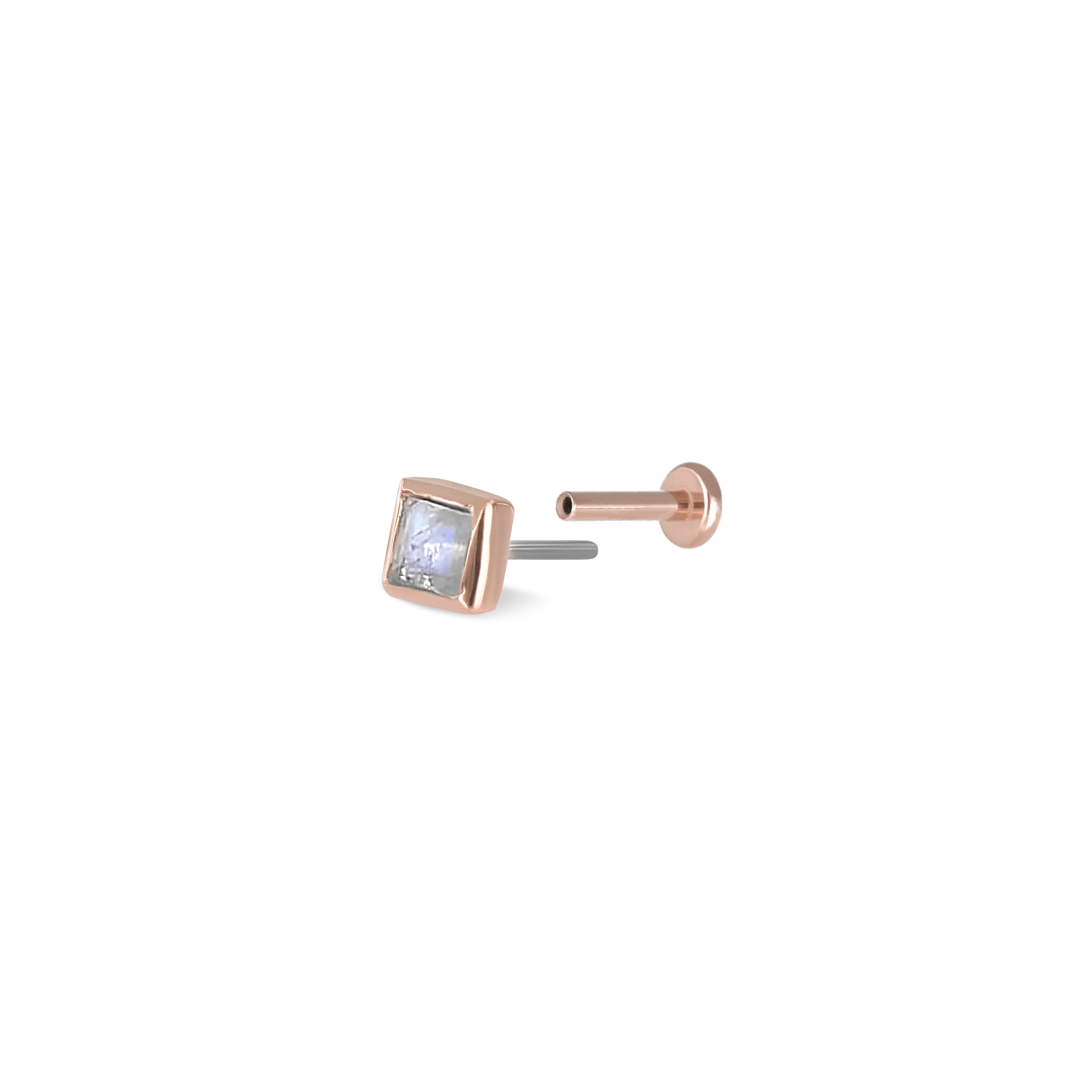 Dora • Rainbow Moonstone Flat Back Stud