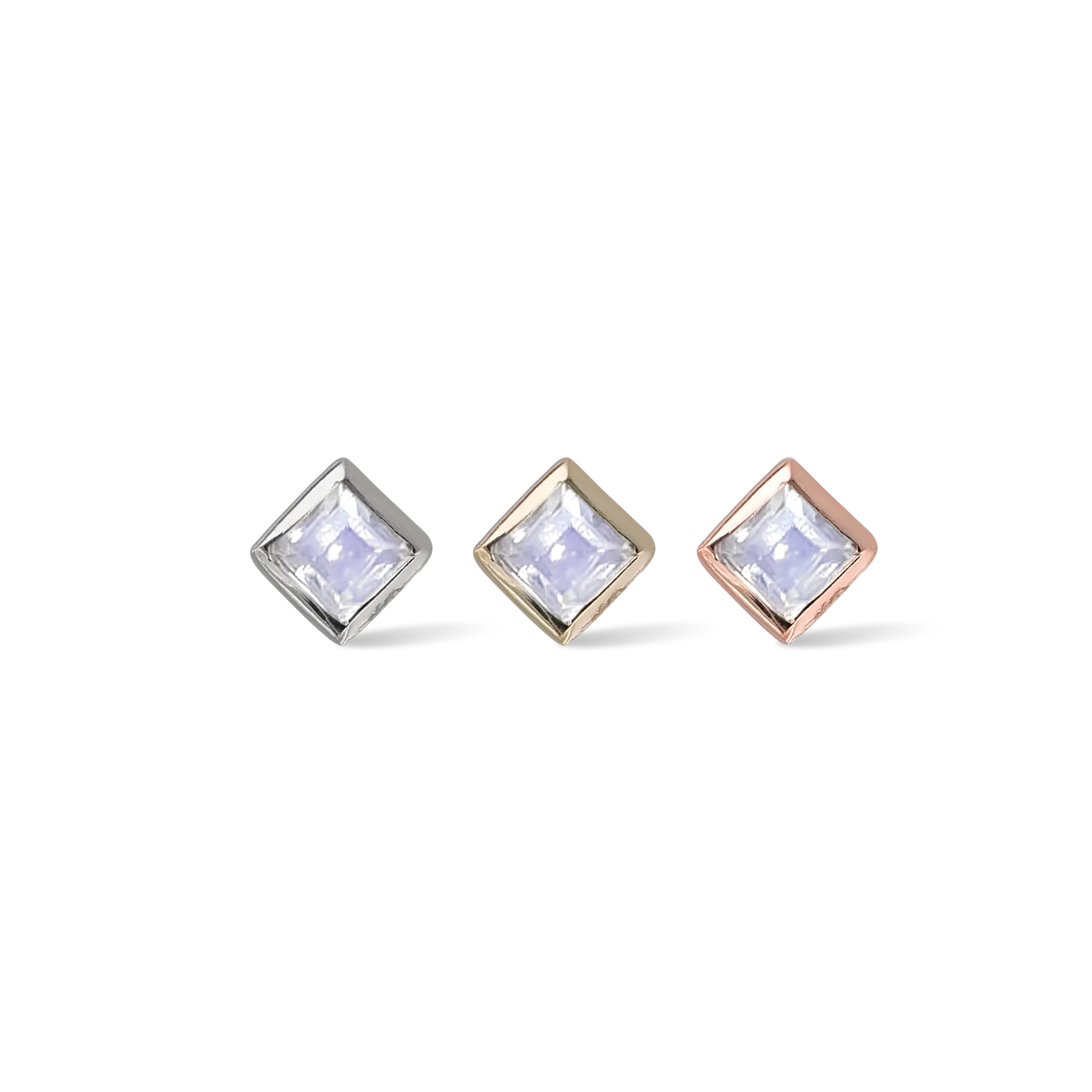 Dora • Rainbow Moonstone Flat Back Stud