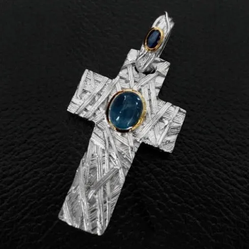 Dusk Cross Sterling Silver Pendant - Cabochon