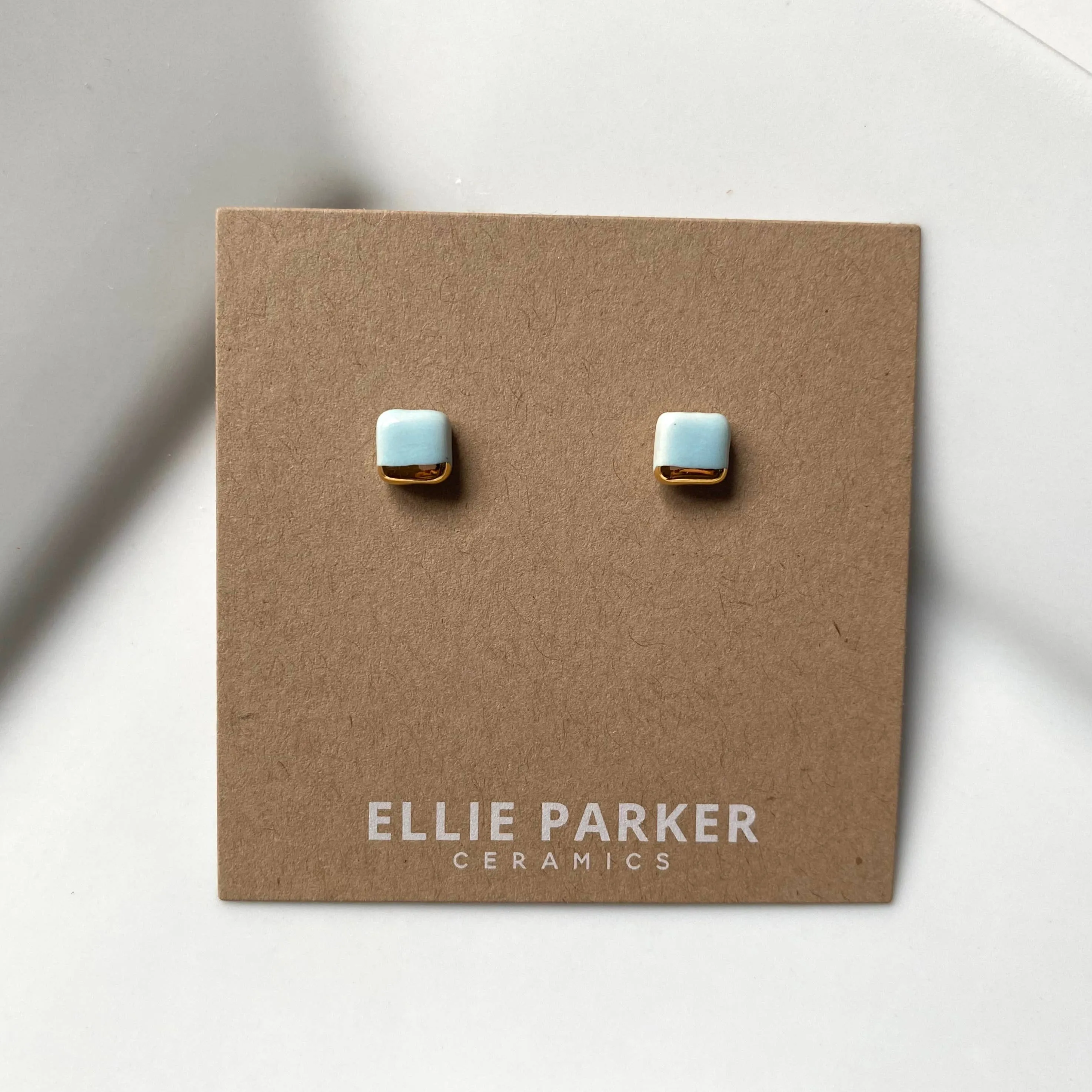 Ellie Parker Ceramics - Sky Blue Geometric Square Earrings