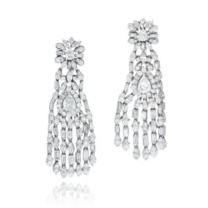 Estate Platinum And Diamond Earrings