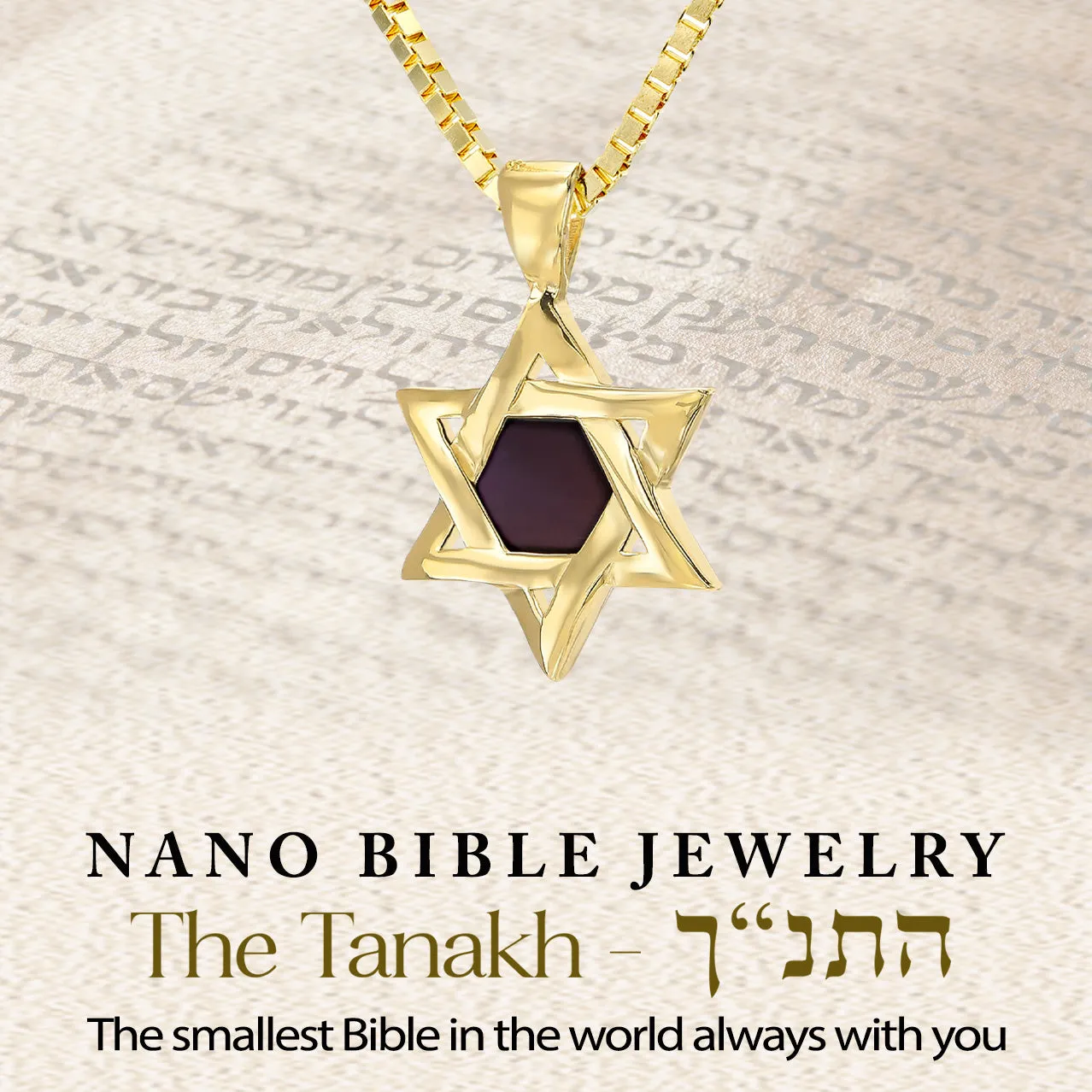 Eternal Heritage Star of David Necklace - Hebrew Tanakh Edition