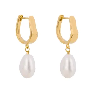 FIORELLI silver Baroque Freshwater Pearl Charm Hoop Earrings 36790