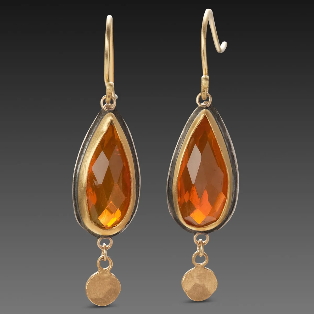 Fire Opal Teardrop Earrings