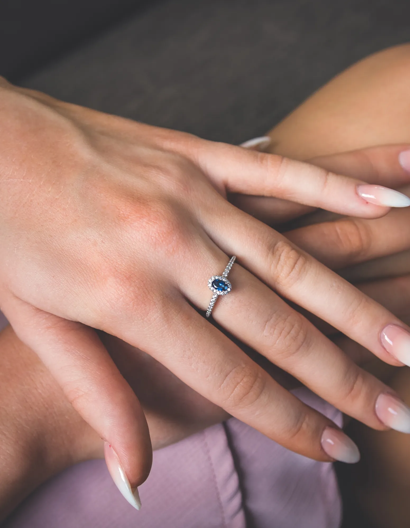 Georgini Aurora Glow Ring - Silver/Sapphire