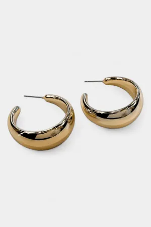 Gold Metal Hoop Earrings