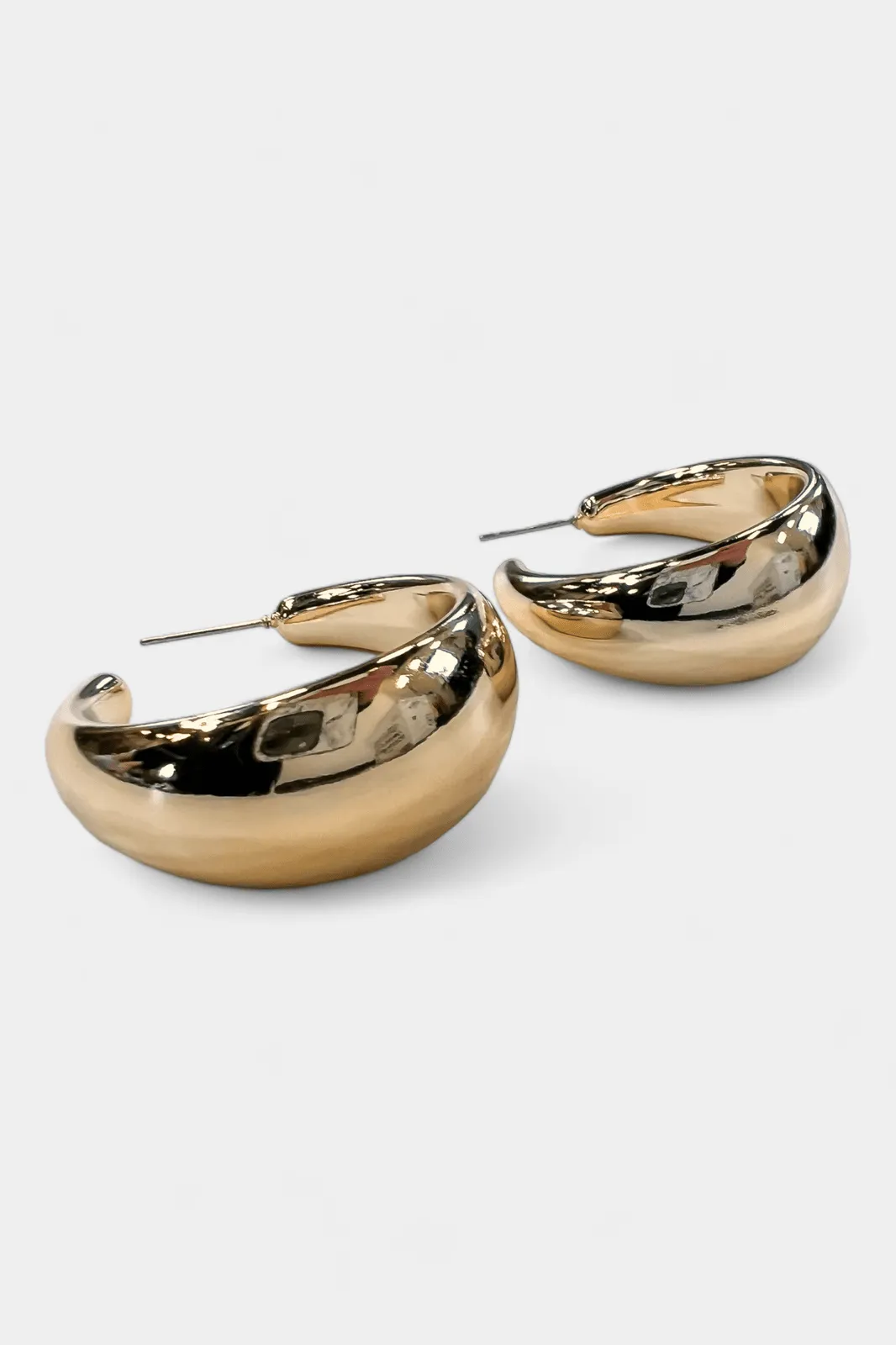 Gold Metal Hoop Earrings