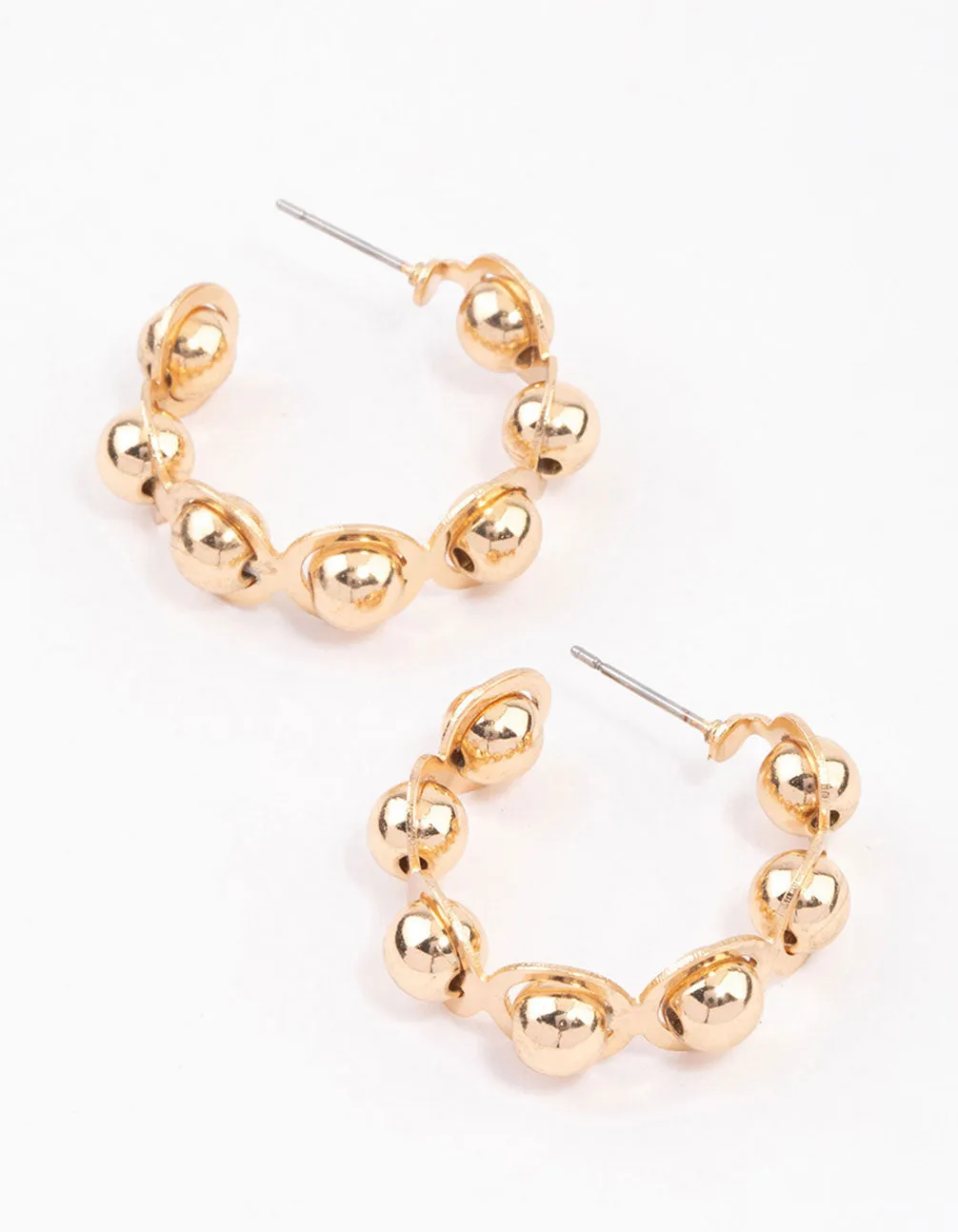 Gold Orb Planet Hoop Earrings