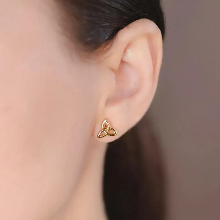 Gold Vermeil Stud Trinity Knot Earrings