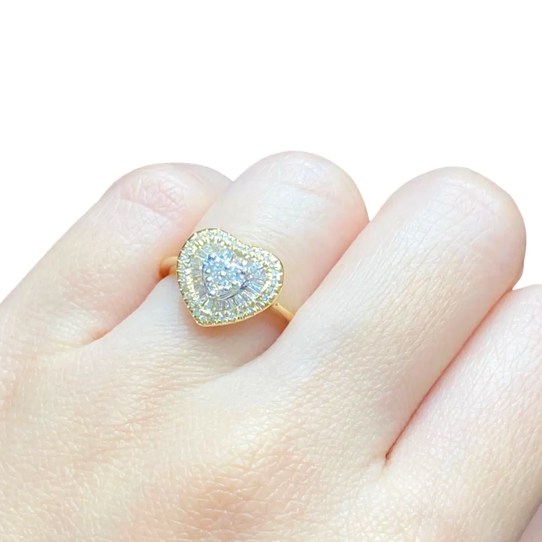 Golden Heart Diamond Ring 14kt