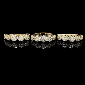 Golden Round Half Eternity Diamond Jewelry Set 14kt