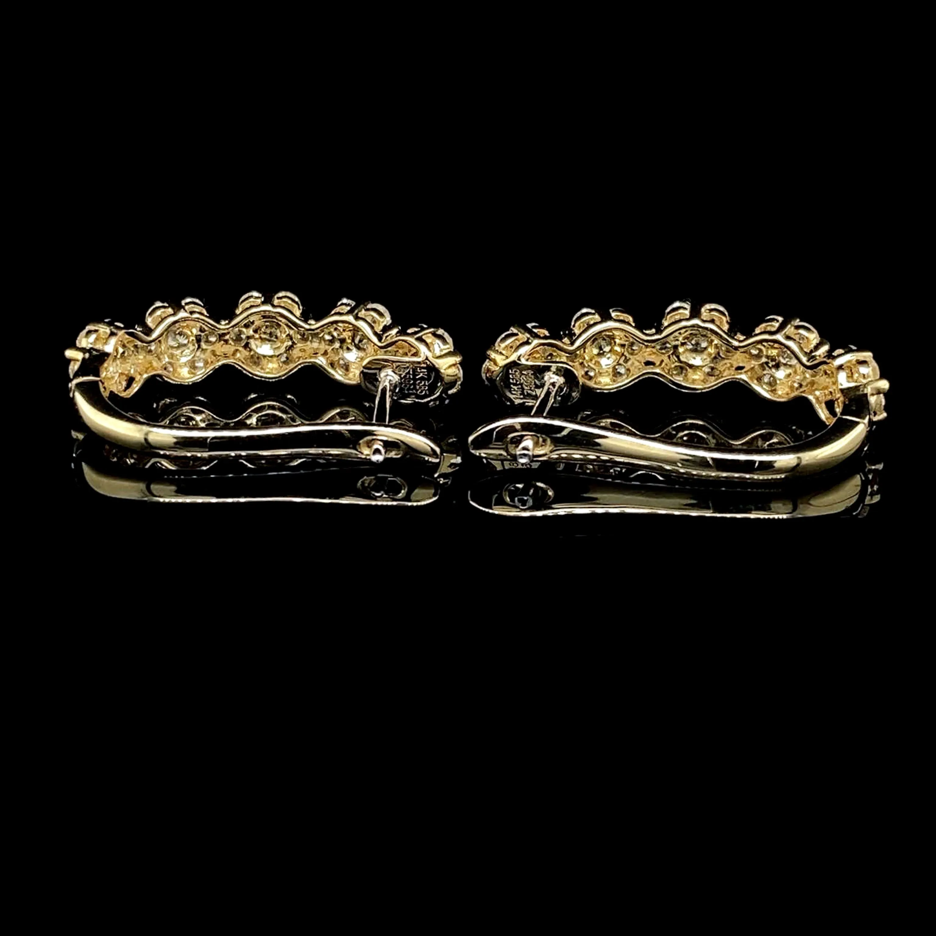 Golden Round Half Eternity Diamond Jewelry Set 14kt