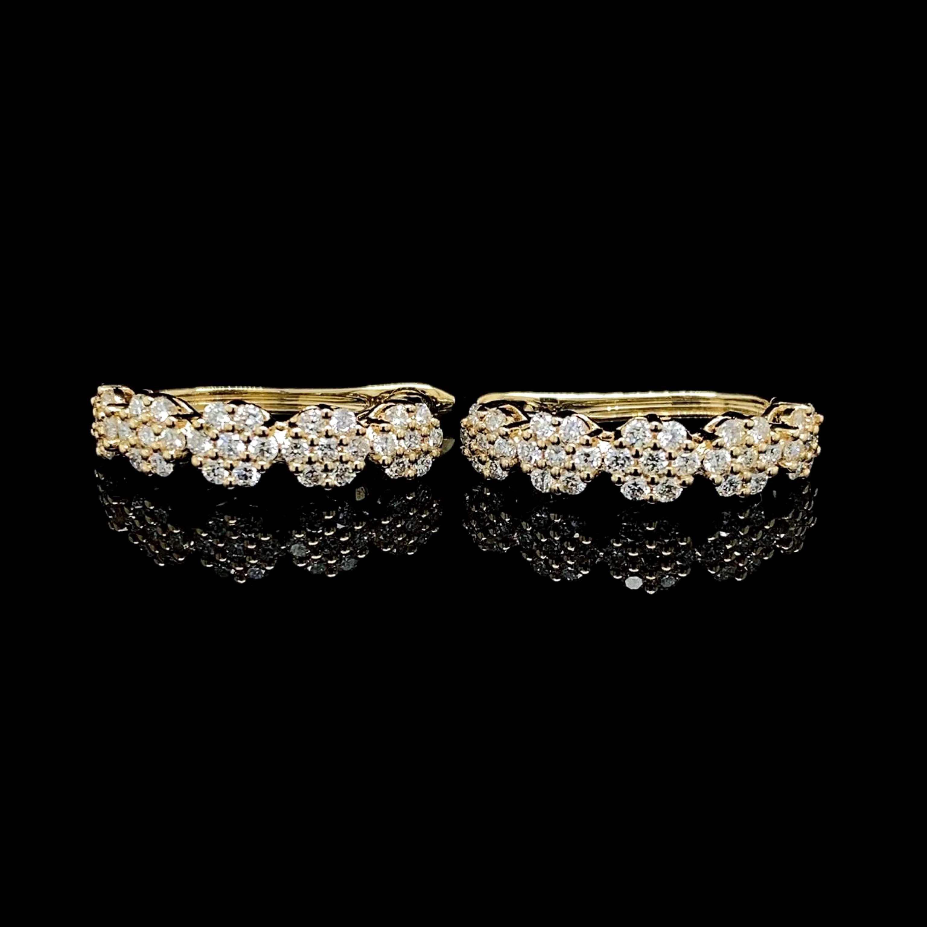 Golden Round Half Eternity Diamond Jewelry Set 14kt