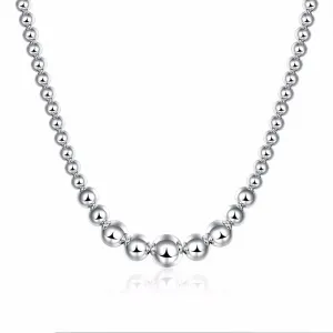 Graduated Beads Silver Necklace