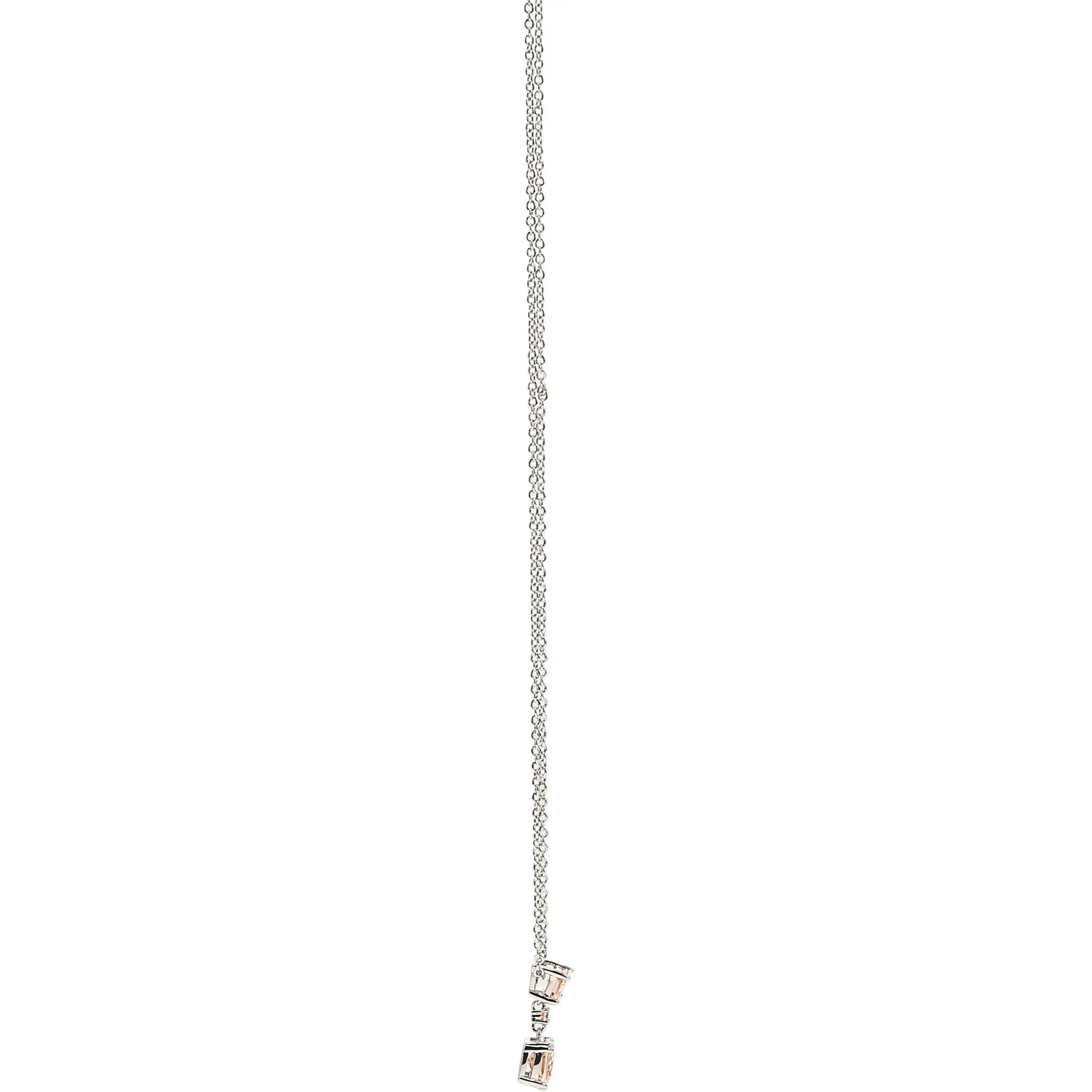 Grandma Light Champagne 16.5"-18.5" White Gold Plated Necklace with Cubic Zirconia Stones