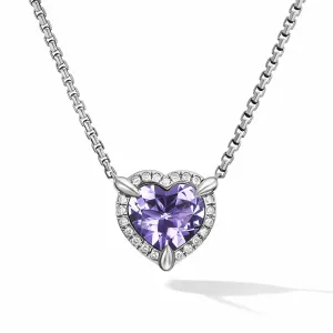 Heart Pendant Necklace in Amethyst