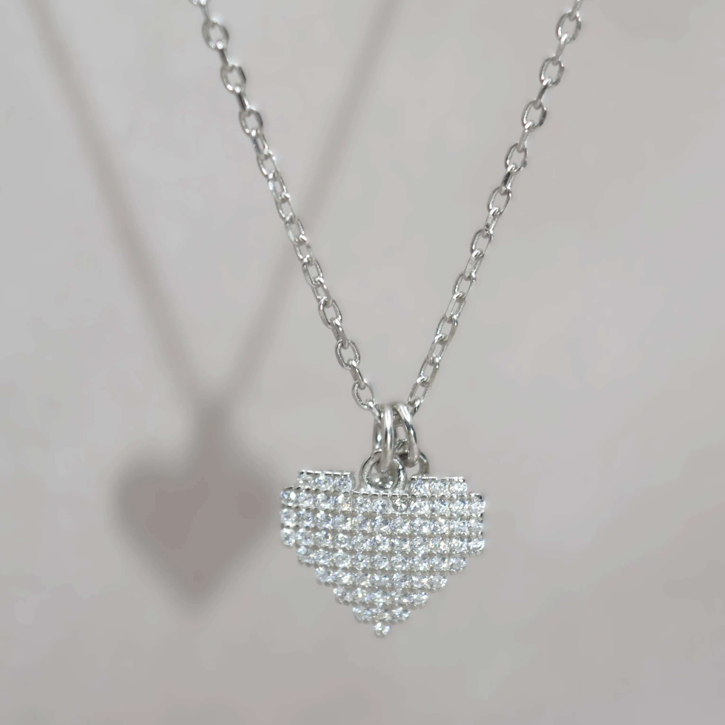 Heart-Shaped Layered Necklace for Women in 925 Silver