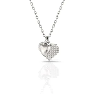 Heart-Shaped Layered Necklace for Women in 925 Silver