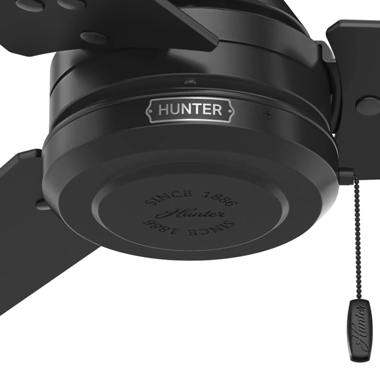 Hunter 52-Inch Cassius Matte Black Outdoor Ceiling Fan - Matte Black