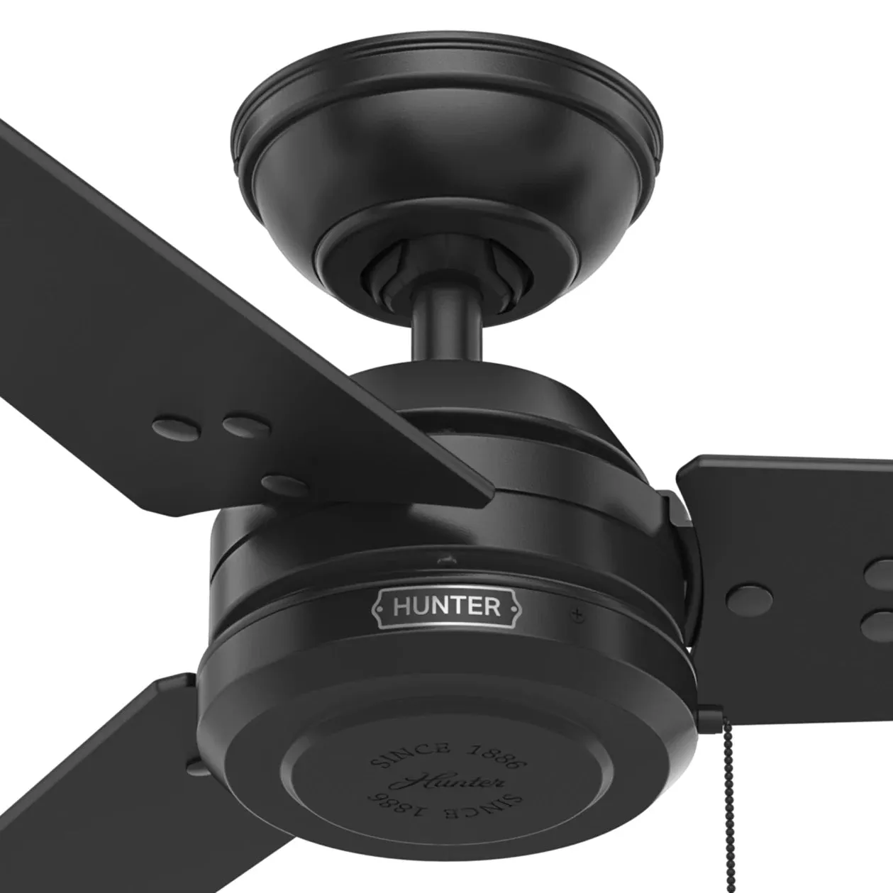 Hunter 52-Inch Cassius Matte Black Outdoor Ceiling Fan - Matte Black