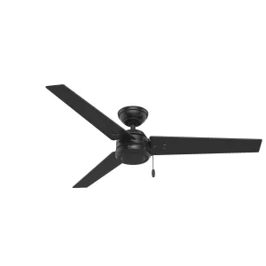 Hunter 52-Inch Cassius Matte Black Outdoor Ceiling Fan - Matte Black