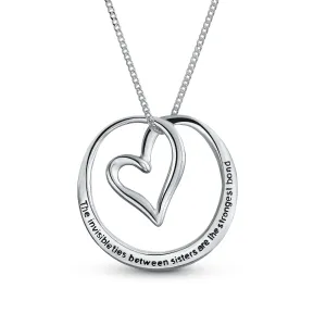 Inspirational Mantra Circle Pendant Necklace Rose Gold Sterling Silver for Teens