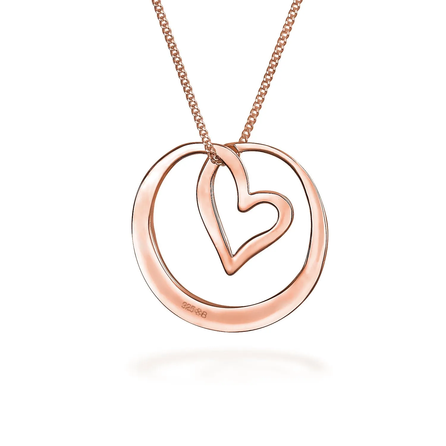 Inspirational Mantra Circle Pendant Necklace Rose Gold Sterling Silver for Teens