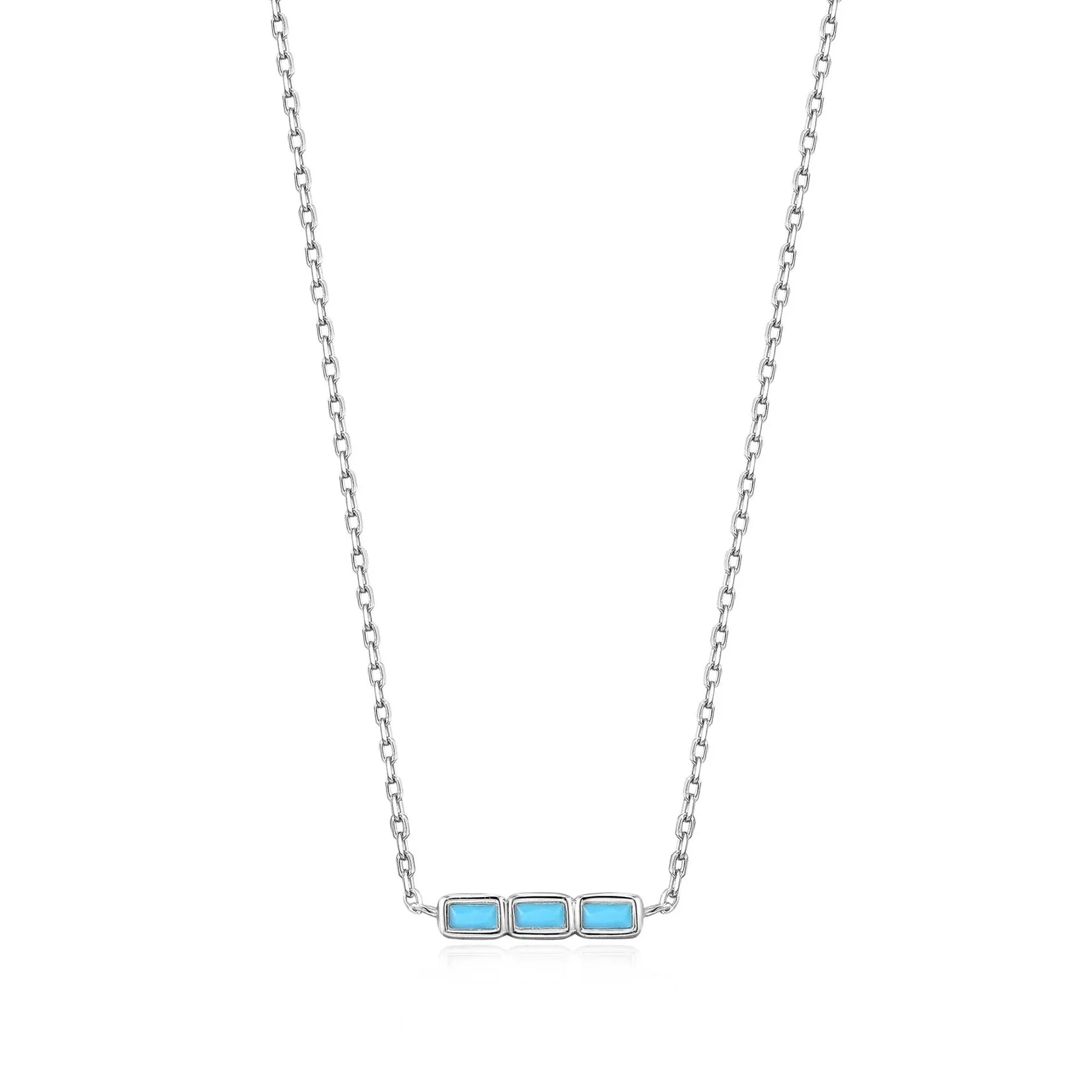 Into the Blue - Turquoise Silver Bar Necklace