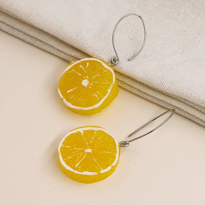 Juicy Citrus Delight Earrings - Vibrant European Elegance