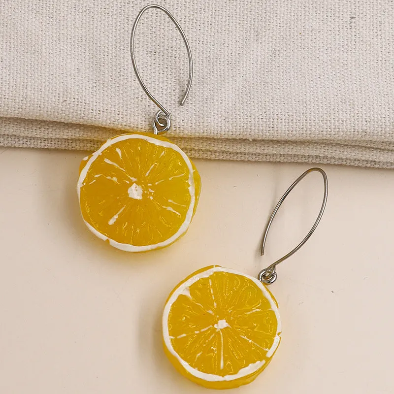 Juicy Citrus Delight Earrings - Vibrant European Elegance