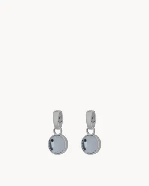 June Birthstone Strength Dainty Signature Earring Pendants, Silver