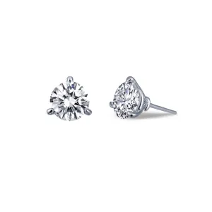 LaFonn Sterling Silver Platinum Finish Stud Earrings 2.5CTW