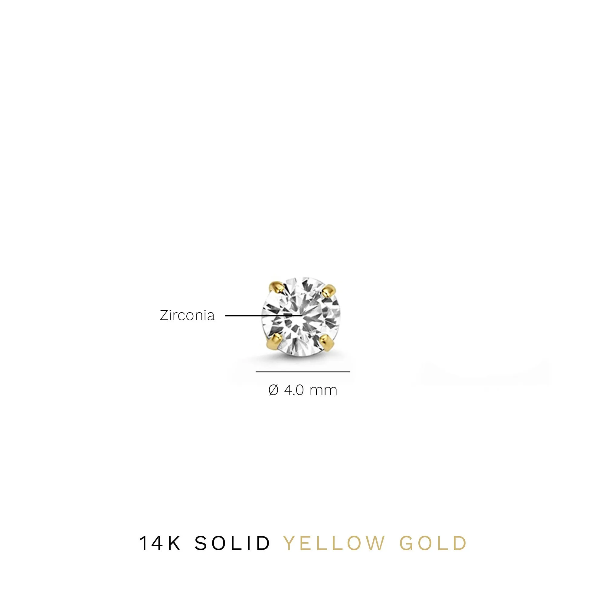 Le Marais Lourdes 14 karat gold ear studs with zirconia stone