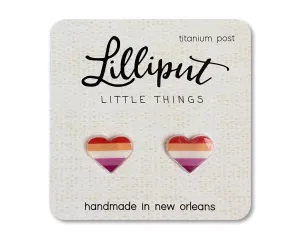 Lesbian Pride Heart Earrings