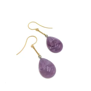 Lilac Pear Chain Earrings