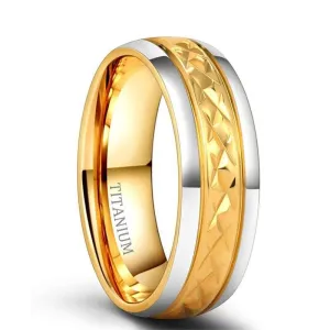 Luxurious Two-Tone Men's Titanium Wedding Band