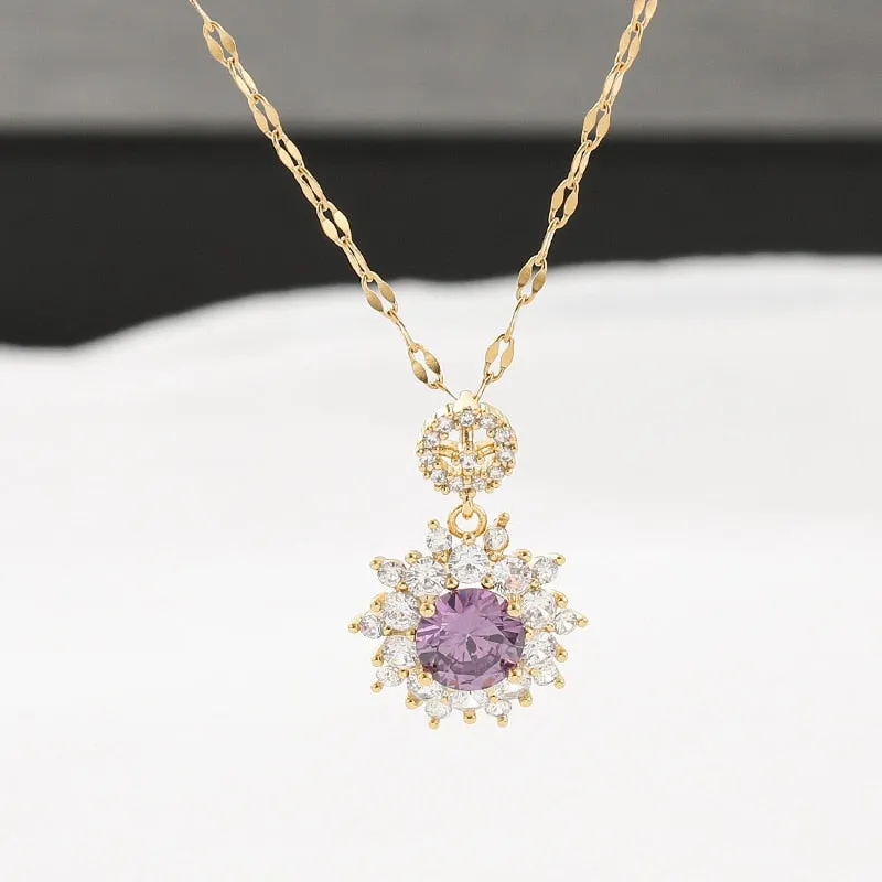 Luxury crystal chain necklace for women