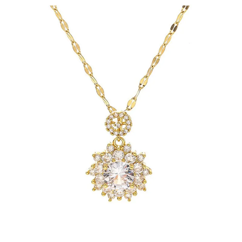 Luxury crystal chain necklace for women