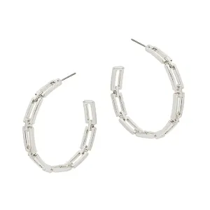 Matte Open Chain Hoop Earrings