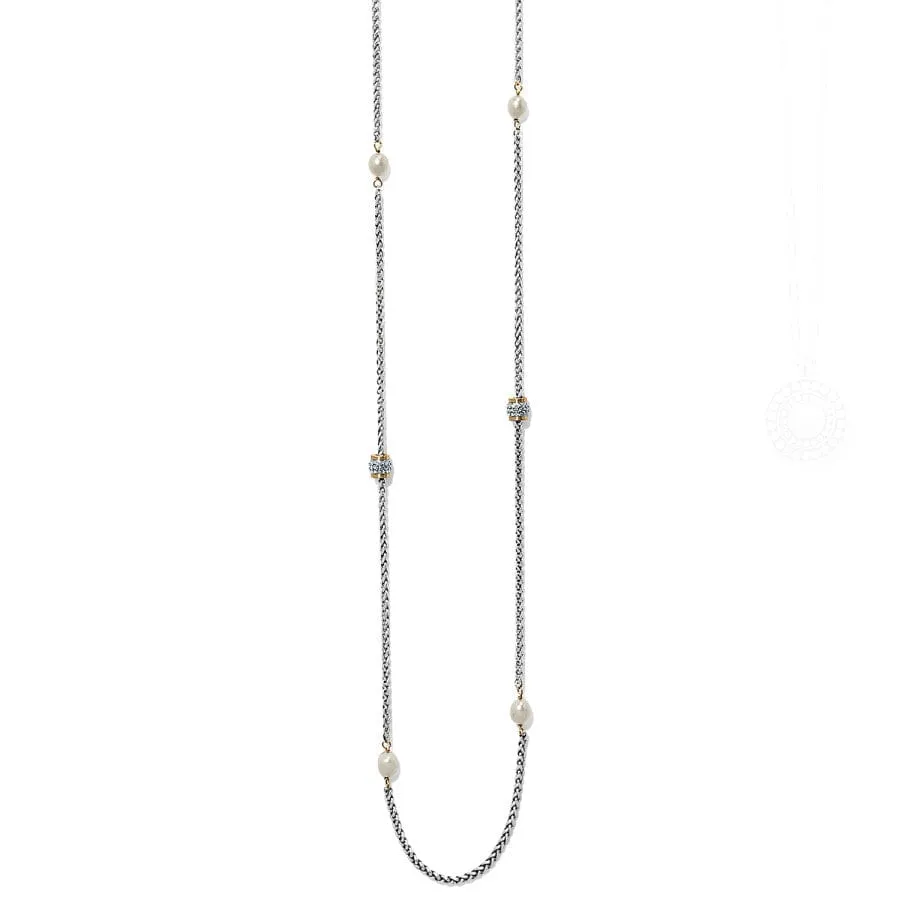 Meridian Petite Pearl Two Tone Long Necklace